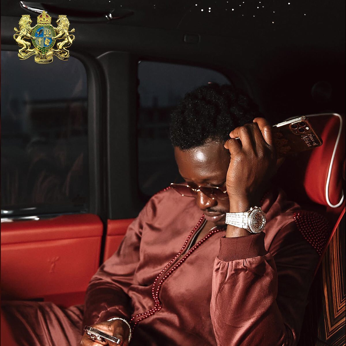 Freedom Jacob Caesar buys a customised gold plaited iPhone 13 Pro max worth GHS37,444