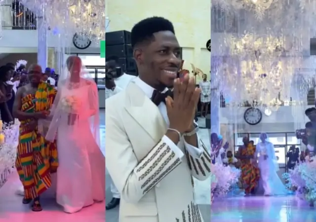 “She Is So Pure” – Lovely Video Of Moses Bliss’ Wife Walks As She Down Aisle With Dad